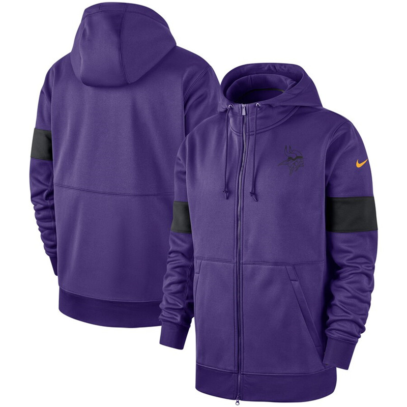 Minnesota Vikings Nike Sideline Performance Full Zip Hoodie Purple