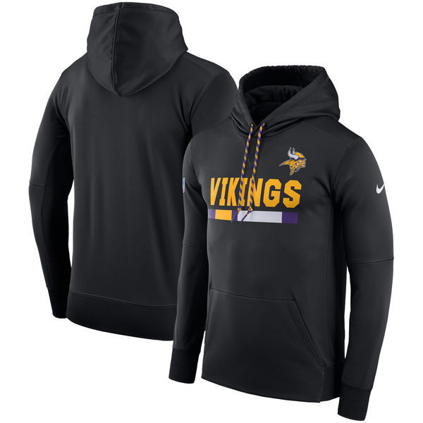 Minnesota Vikings  Team Name Performance Pullover Hoodie Black