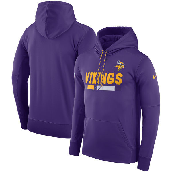 Minnesota Vikings  Team Name Performance Pullover Hoodie Purple