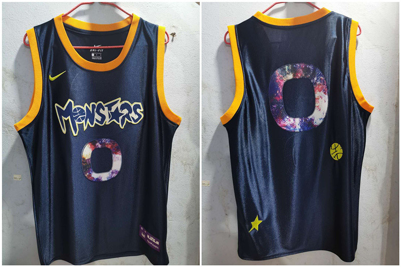 Monstars 0 Black Space Jam Stitched Movie Jersey