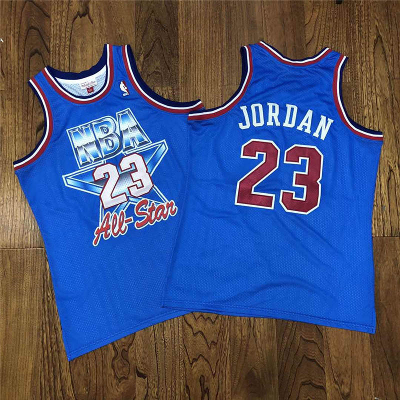 NBA 23 Michael Jordan 1993 All Star Blue Hardwood Classics Jersey