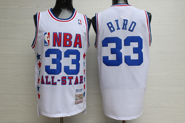 NBA 33 Larry Bird Soul Throwback White 2003 All Star Jerseys
