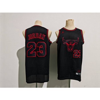 NBA Bulls 23 Michael Jordan Black Jordan Jersey