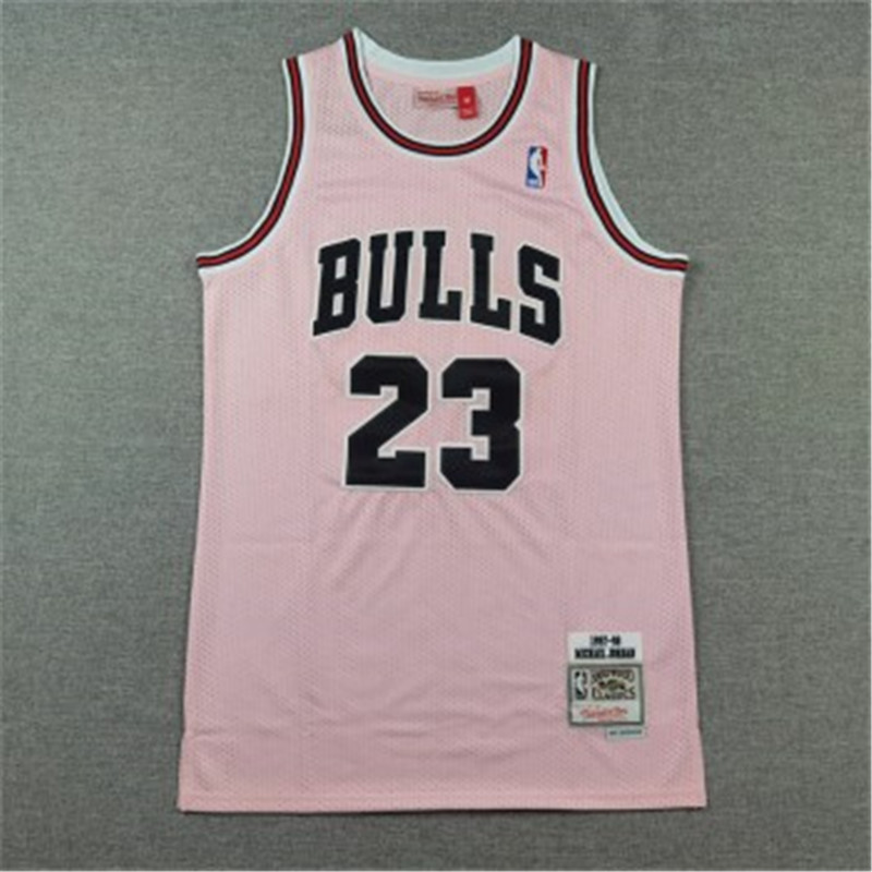 NBA Bulls 23 Michael Jordan Pink Hardwood Classics Jersey