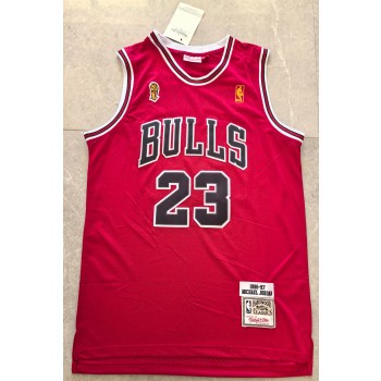 NBA Bulls 23 Michael Jordan Red Throwback Jersey