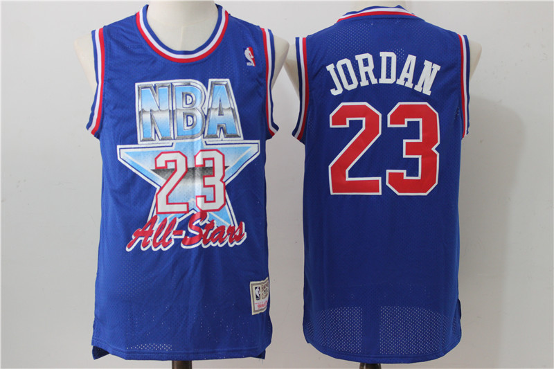 NBA Chicago Bulls 23 Michael Jordan Blue 1993 All Star Throwback Jersey