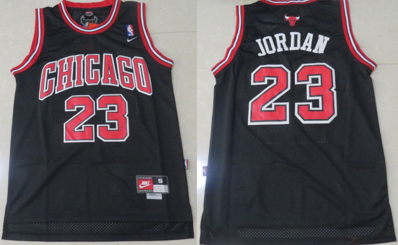 NBA Chicago Bulls 23 Michael Jordan New Revolution 30 Swingman Black White Number Jersey