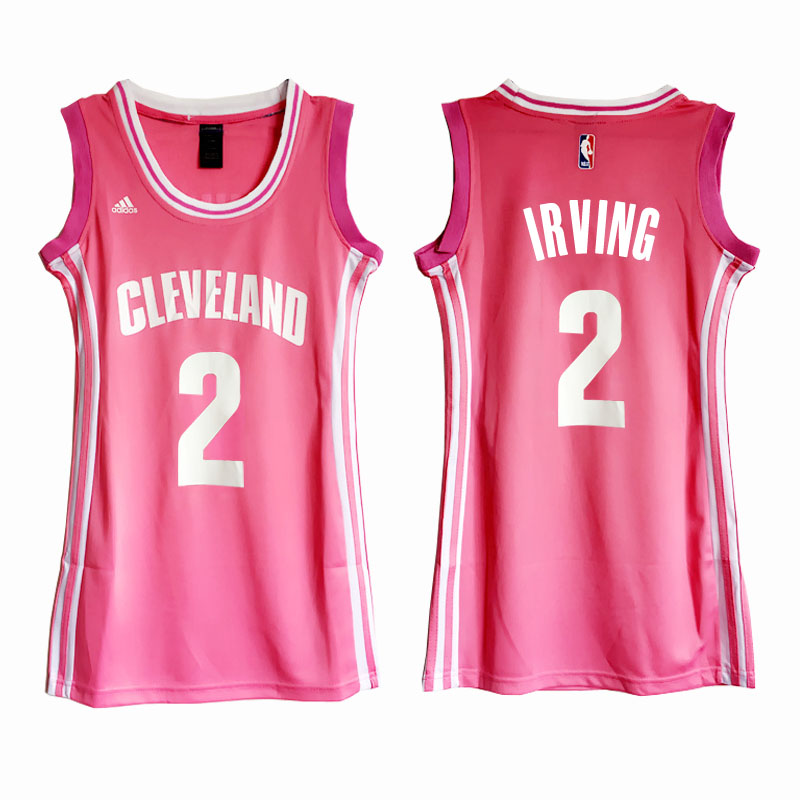 NBA Cleveland Cavaliers 2 Kyrie Irving Pink Women Dress Jersey