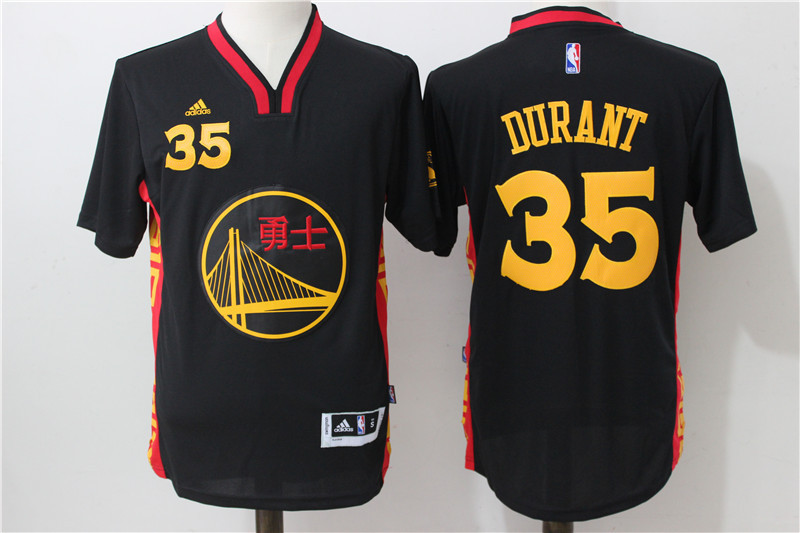 NBA Golden State Warriors 35 Kevin Durant  Charcoal 2016 Chinese New Year Basketball Jersey