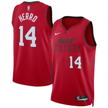 NBA Heat 14 Tyler Herro Red 2024 25 City Nike Jersey