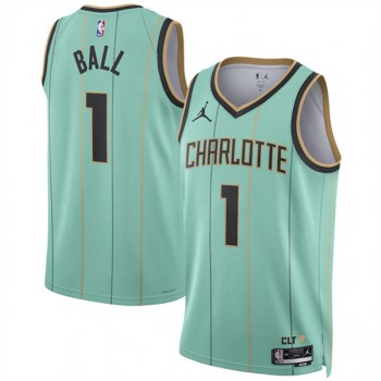 NBA Hornets 1 LaMelo Ball Mint 2024 25 City Edition Jordan Jersey