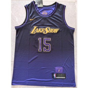 NBA Lakers 15 Austin Reaves Purple 2024 City Nike Jersey