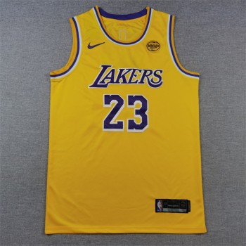 NBA Lakers 23 Lebron James Yellow Nike Jersey