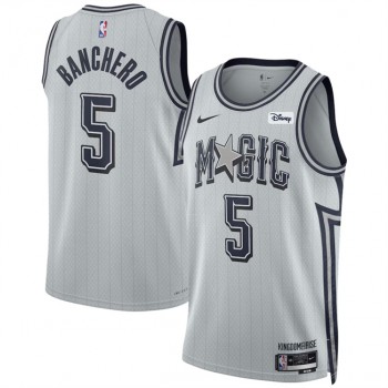 NBA Magic 5 Paolo Banchero Silver 2024 25 City Edition Nike Jersey