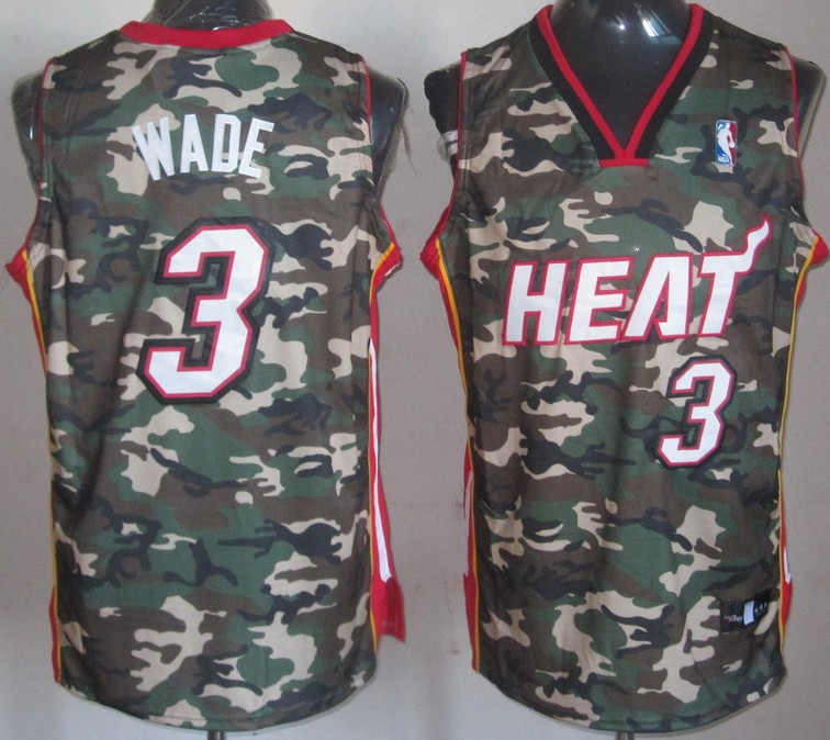 NBA Miami Heat 3 Dwyane Wade Swingman Fashion Camouflage Camo Jersey