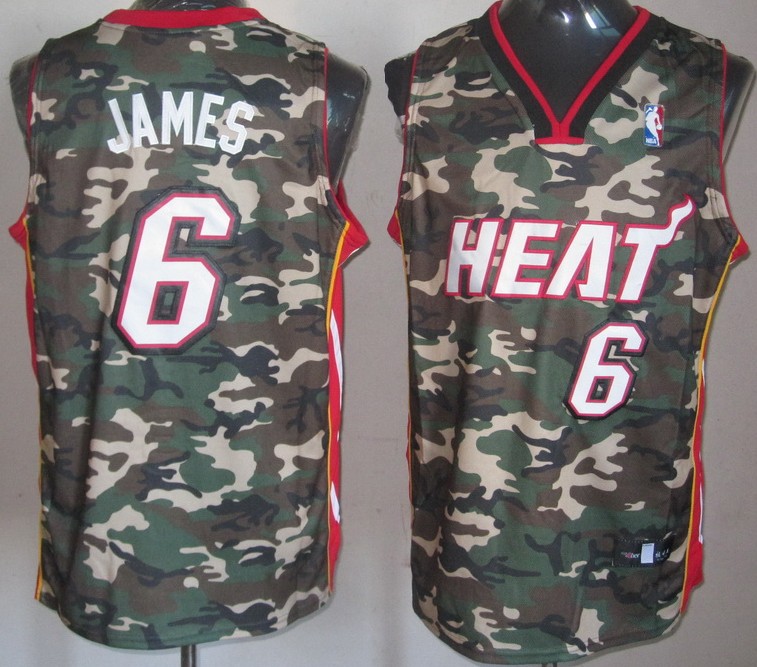 NBA Miami Heat 6 LeBron James Swingman Fashion Camouflage Camo Jersey