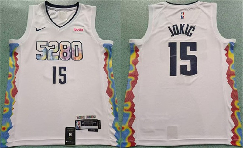 NBA Nuggets 15 Nikola Joki White 2024 25 City Edition Swingman Jersey