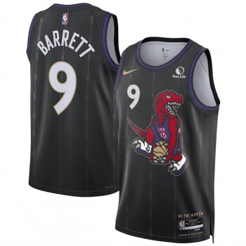 NBA Raptors 9 RJ Barrett Black 2024 25 City Edition Nike Jersey