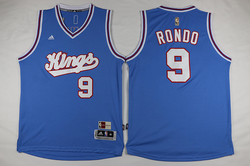 NBA Sacramento Kings 9 Rajon Rondo Throwback Blue Jersey