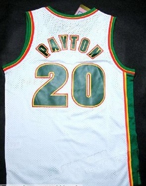 NBA Seattle Sonics 20 Gary Payton Swingman Throwback White Jersey