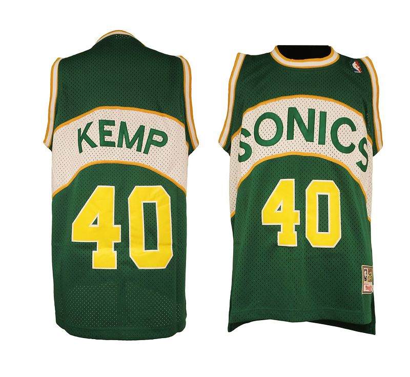 NBA Seattle SuperSonics 40 Shawn Kemp Soul Throwback Swingman Green Jersey