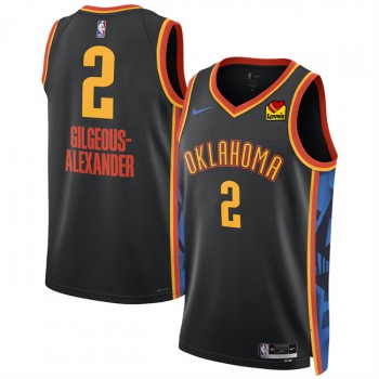NBA Thunder 2 Shai Gilgeous Alexander Black 2024 25 City Nike Jersey