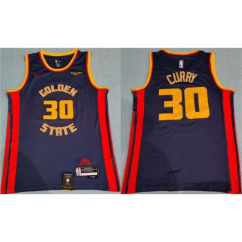 NBA Warriors 30 Stephen Curry Navy 2024 25 City Nike Jersey