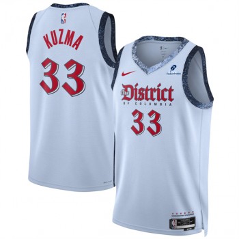NBA Wizards 33 Kyle Kuzma Powder Blue 2024 25 City Nike Jersey