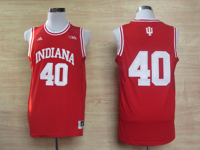 NCAA  Indiana Hoosiers 40 Cody Zeller Red College Basketball Jersey Big 10 Patch