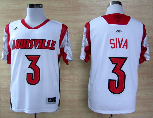 NCAA  Louisville Cardinals 3 Peyton Siva White College Basketball Jerseys