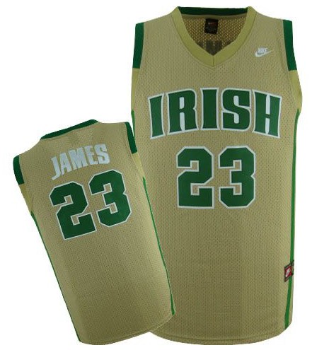 NCAA Irish High School 23 LeBron James Yellow College Basketball Jersey