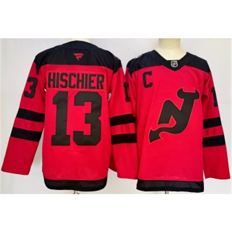 NHL Devils 13 Nico Hischier Red 2024 New Fanatics Jersey