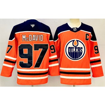 NHL Oilers 97 Connor McDavid Orange 2024 New Jersey