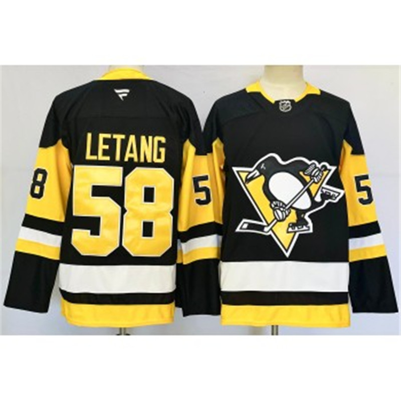 NHL Penguins 58 Kris Letang Black 2024 New Fanatics Jersey