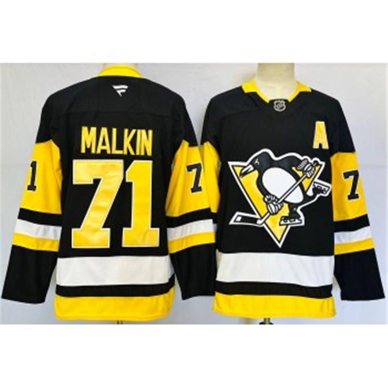 NHL Penguins 71 Evgeni Malkin Black 2024 New Fanatics Jersey