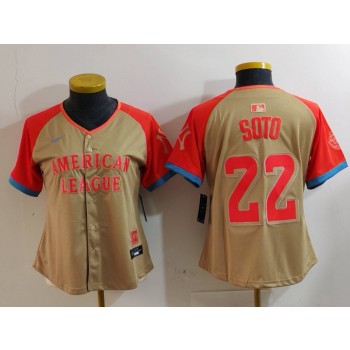 Nationals 22 Juan Soto Cream 2024 All Star Nike Cool Base Women Jersey