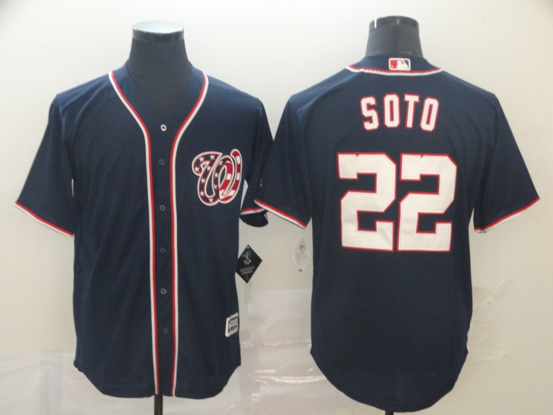 Nationals 22 Juan Soto Navy Cool Base Jersey