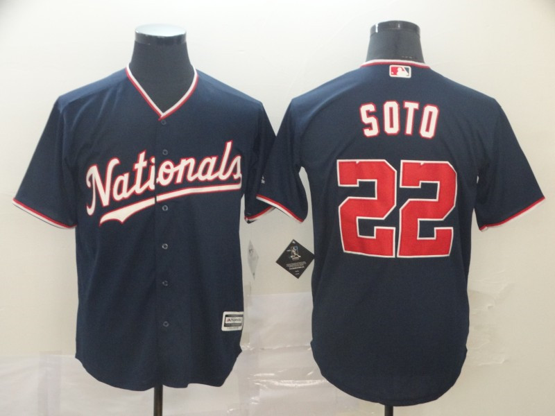 Nationals 22 Juan Soto Navy Cool Base Jerseys