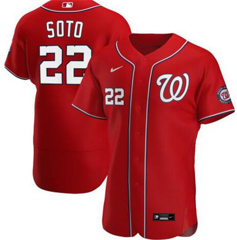 Nationals 22 Juan Soto Red Nike 2020 Flexbase Jersey