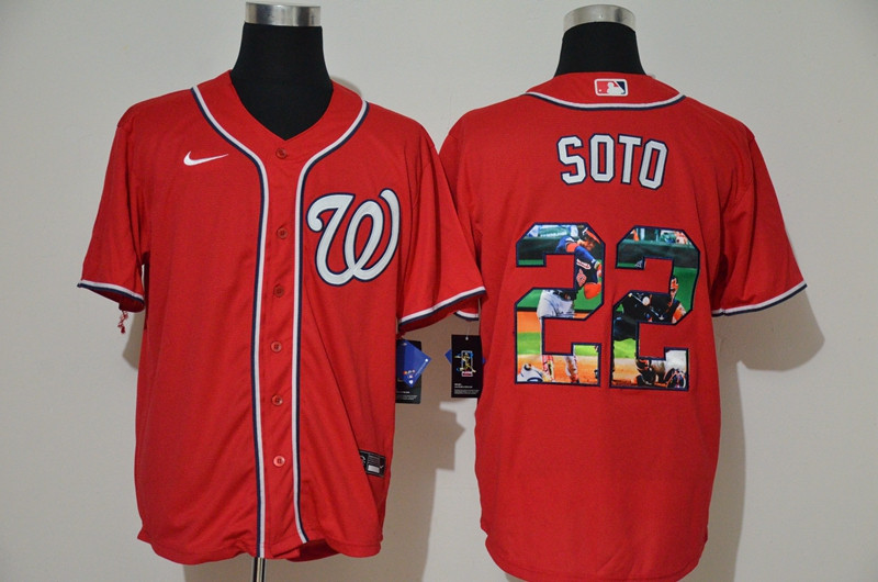 Nationals 22 Juan Soto Red Nike Cool Base Player Jersey