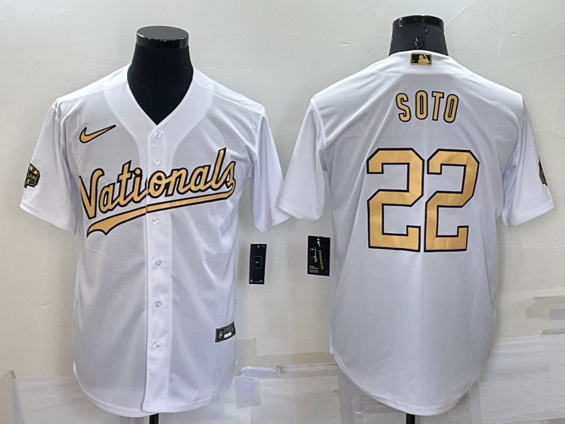 Nationals 22 Juan Soto White Nike 2022 MLB All Star Cool Base Jersey