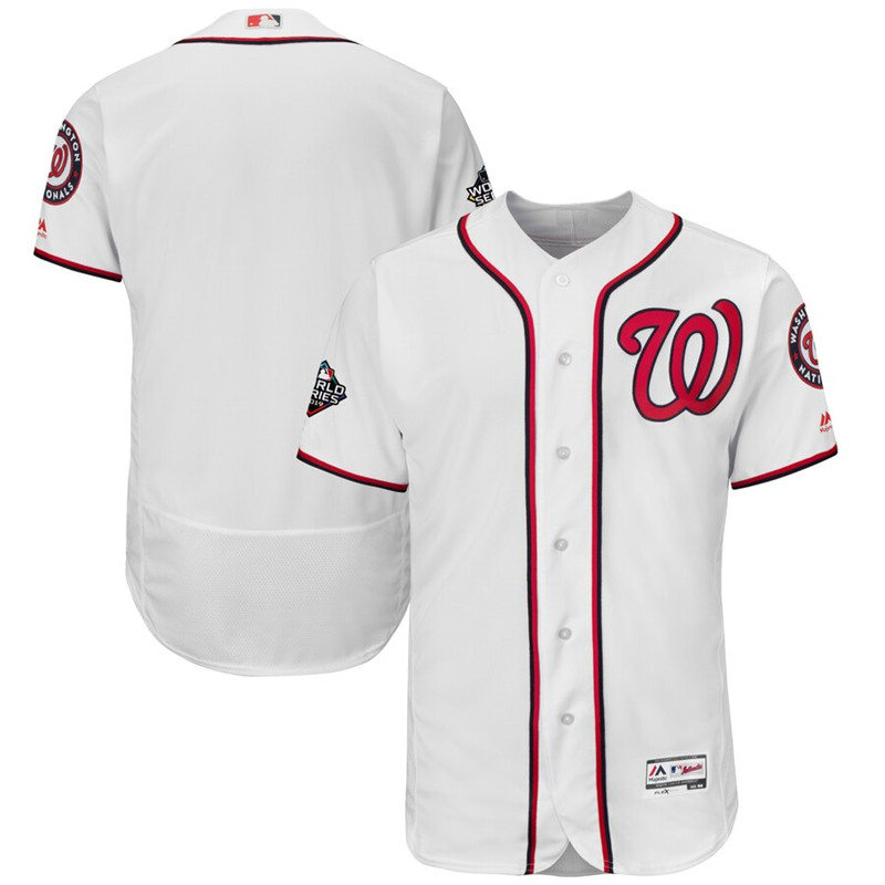 Nationals Blank White 2019 World Series Bound FlexBase Jersey