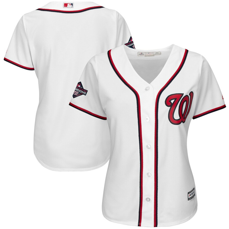 Nationals Blank White Women 2019 World Series Champions Cool Base Jersey