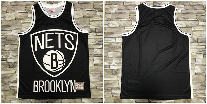 Nets Big Face Black Hardwood Classics Swingman Jersey