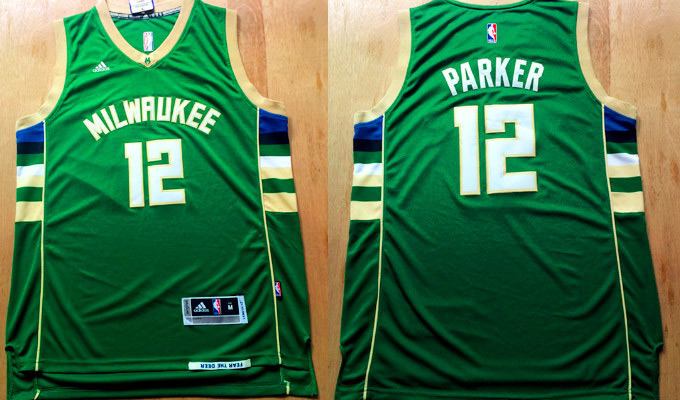 New  NBA Milwaukee Bucks 12 Jabari Parker Jerseys New Revolution 30 Swingman Road Green Jersey