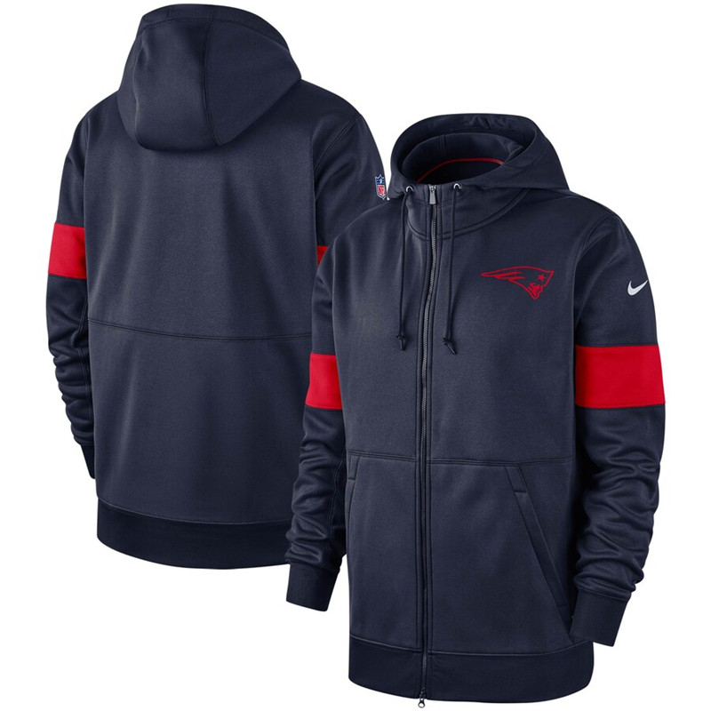 New England Patriots Nike Sideline Performance Full Zip Hoodie Navy