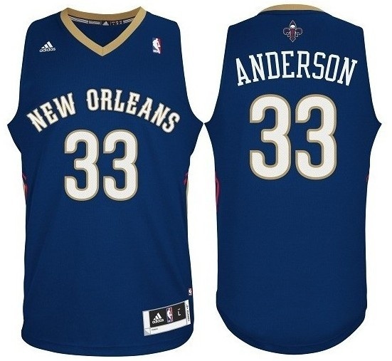 New Orleans Pelicans #33 Ryan Anderson Revolution 30 Swingman Road Blue Jersey