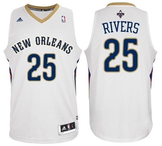 New Orleans Pelicans #25 Austin Rivers Revolution 30 Swingman White Jersey