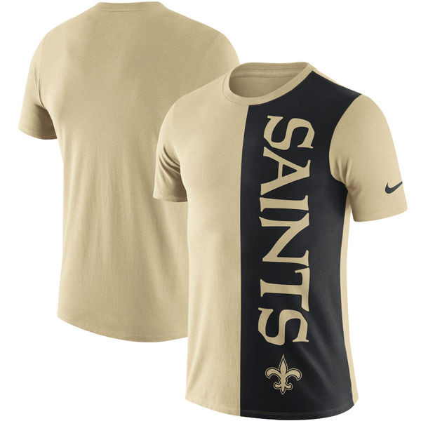 New Orleans Saints  Coin Flip Tri Blend T Shirt GoldBlack
