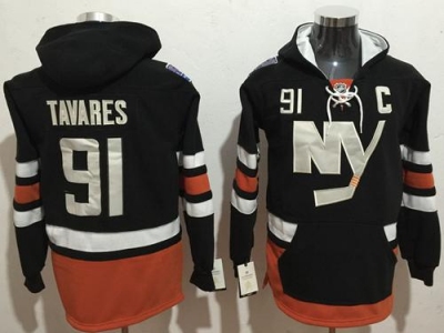 New York Islanders 91 John Tavares Dark Blue Name Number Pullover NHL Hoodie